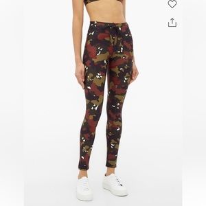 THE Upside Jungle Camo print high rise drawstring leggings pants size 8